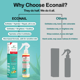 Econail before and after knees demonstrating visible brightening improvement