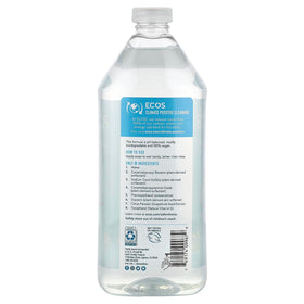 ECOS pouch being poured into dispenser, showing refill ease and waste reduction