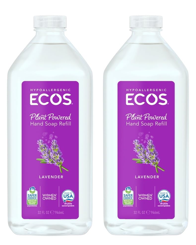 ECOS front label view showing lavender scent and refill benefits