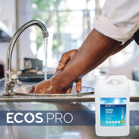 ECOS PRO clear soap texture close-up highlighting plant-based clarity and purity