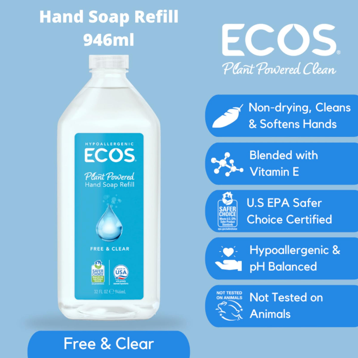 ECOS pouch close-up texture and spout highlighting easy pour