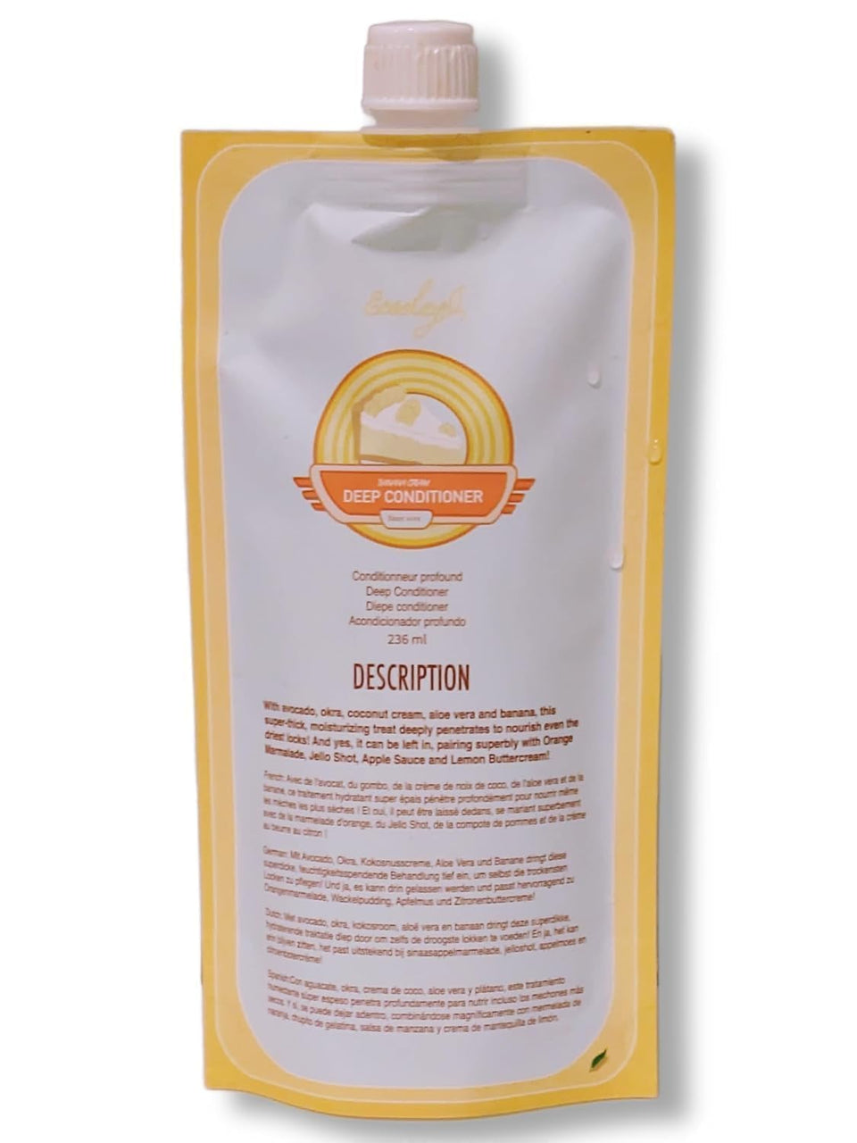 Ecoslay Banana Cream front tub showing label and 8 oz size for clear product ID and trust
