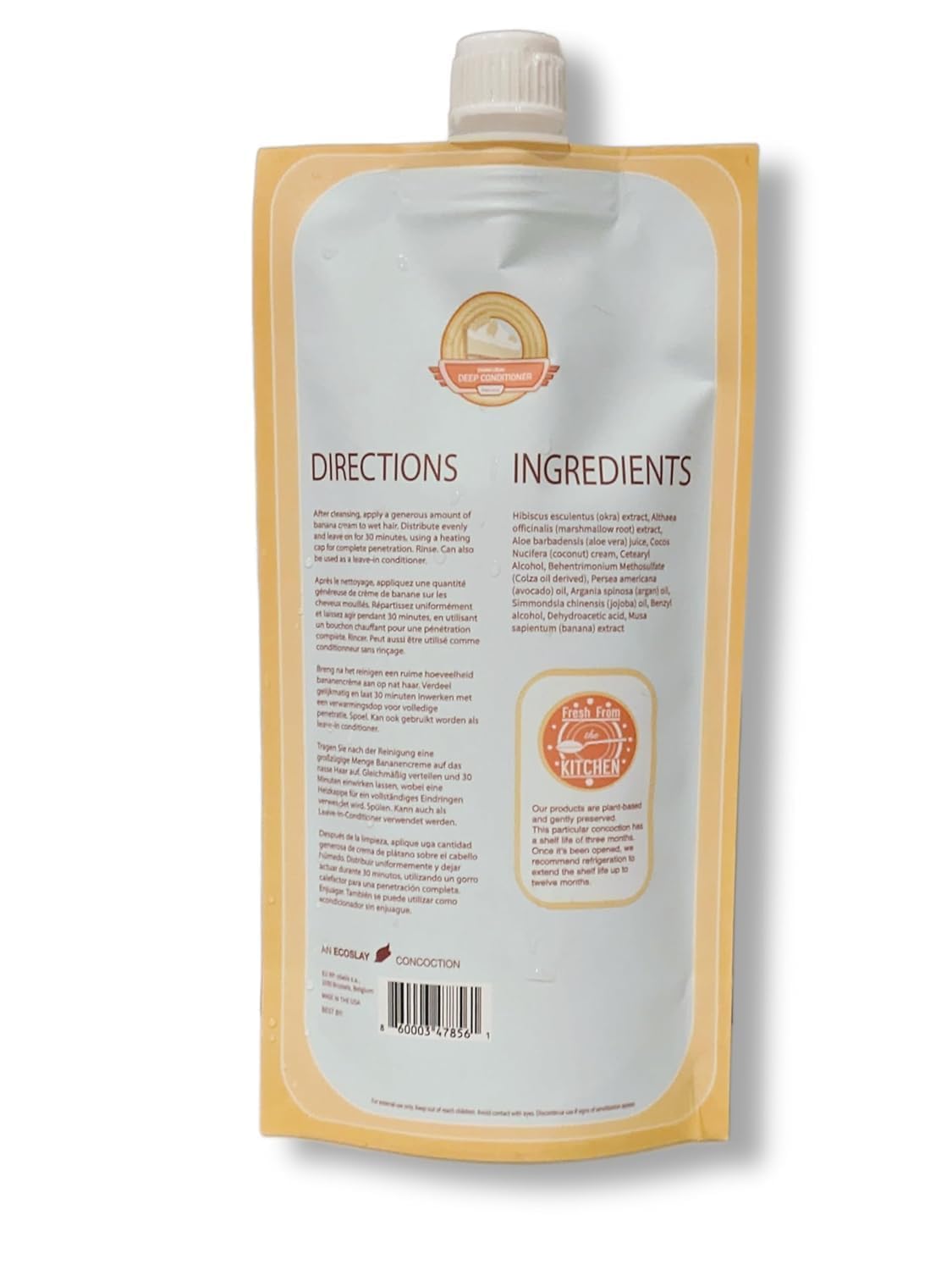 Ecoslay Banana Cream applied to curly hair during detangling demonstrating smoother styling