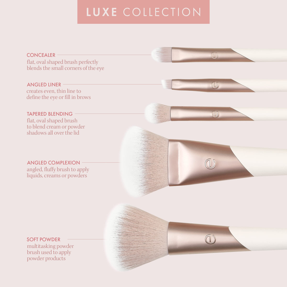 EcoTools applying foundation with angled complexion brush for buildable, even coverage benefit