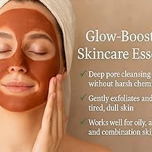 EcoVista red clay mask applied on skin demonstrating gentle cleansing