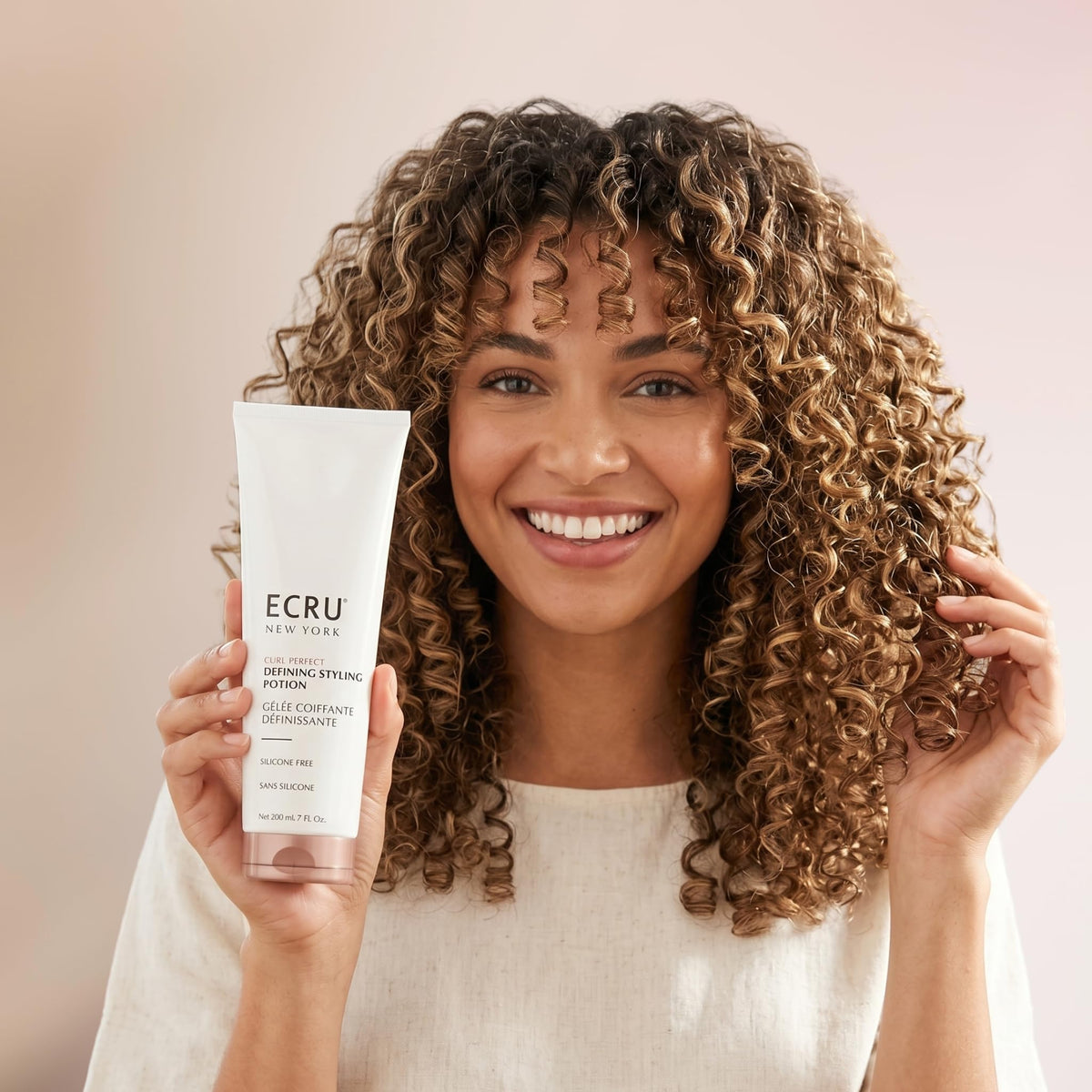 Ecru New York cream texture close-up, lightweight feel for definition