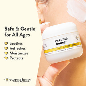 ECZEMA HONEY application on hand demonstrating easy spreadability and soothing effect on dry skin