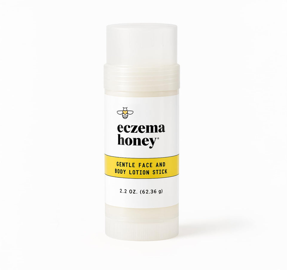 ECZEMA HONEY front packaging showing lotion stick and benefits