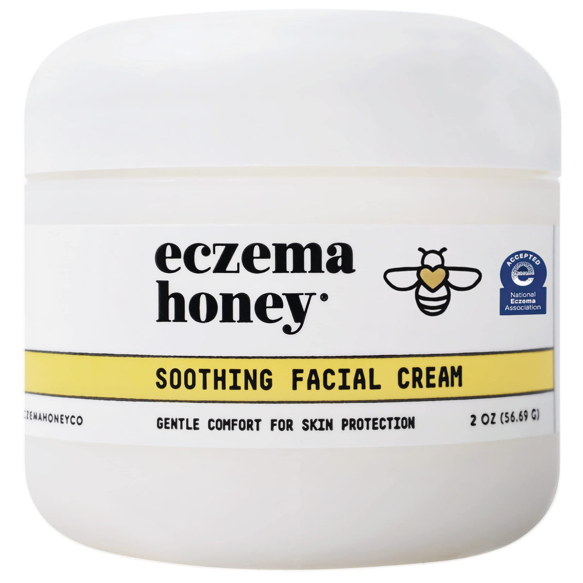 ECZEMA HONEY front packaging showing the 2 oz tube and ingredient callouts for gentle relief