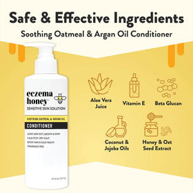 ECZEMA HONEY honey and oat close-up highlighting soothing natural extracts