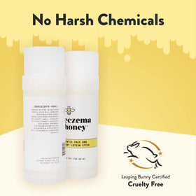 ECZEMA HONEY ingredient label closeup showing colloidal oatmeal benefit