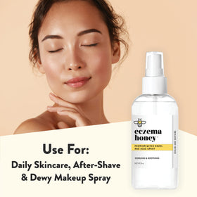 ECZEMA HONEY bottle on bathroom counter demonstrating routine use