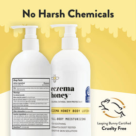 ECZEMA HONEY on bathroom shelf in routine setting promoting everyday comfort