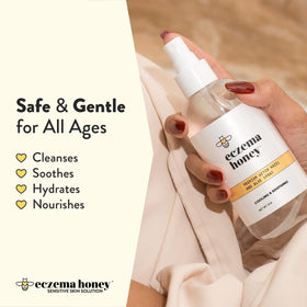 ECZEMA HONEY mist on skin providing immediate calming refreshment