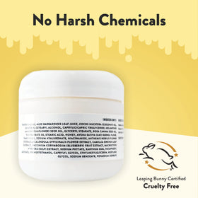 ECZEMA HONEY size comparison with a coin showing the compact 2 oz travel-friendly container