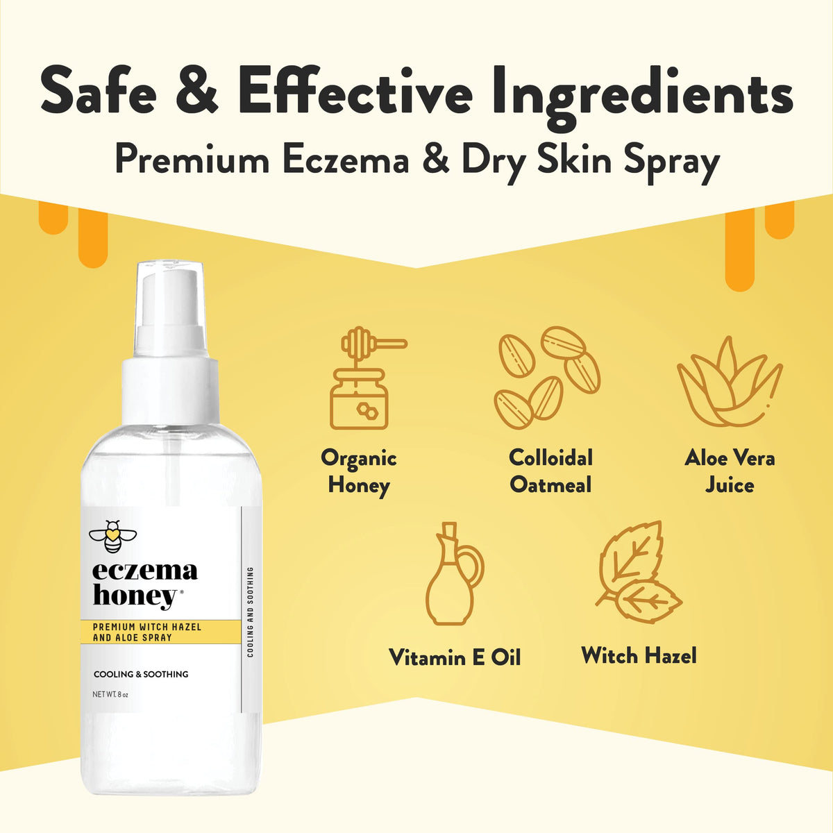 ECZEMA HONEY spray nozzle close-up for even, fine mist delivery