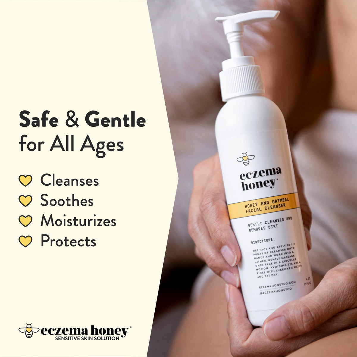 ECZEMA HONEY creamy foaming texture demonstrating mild lather