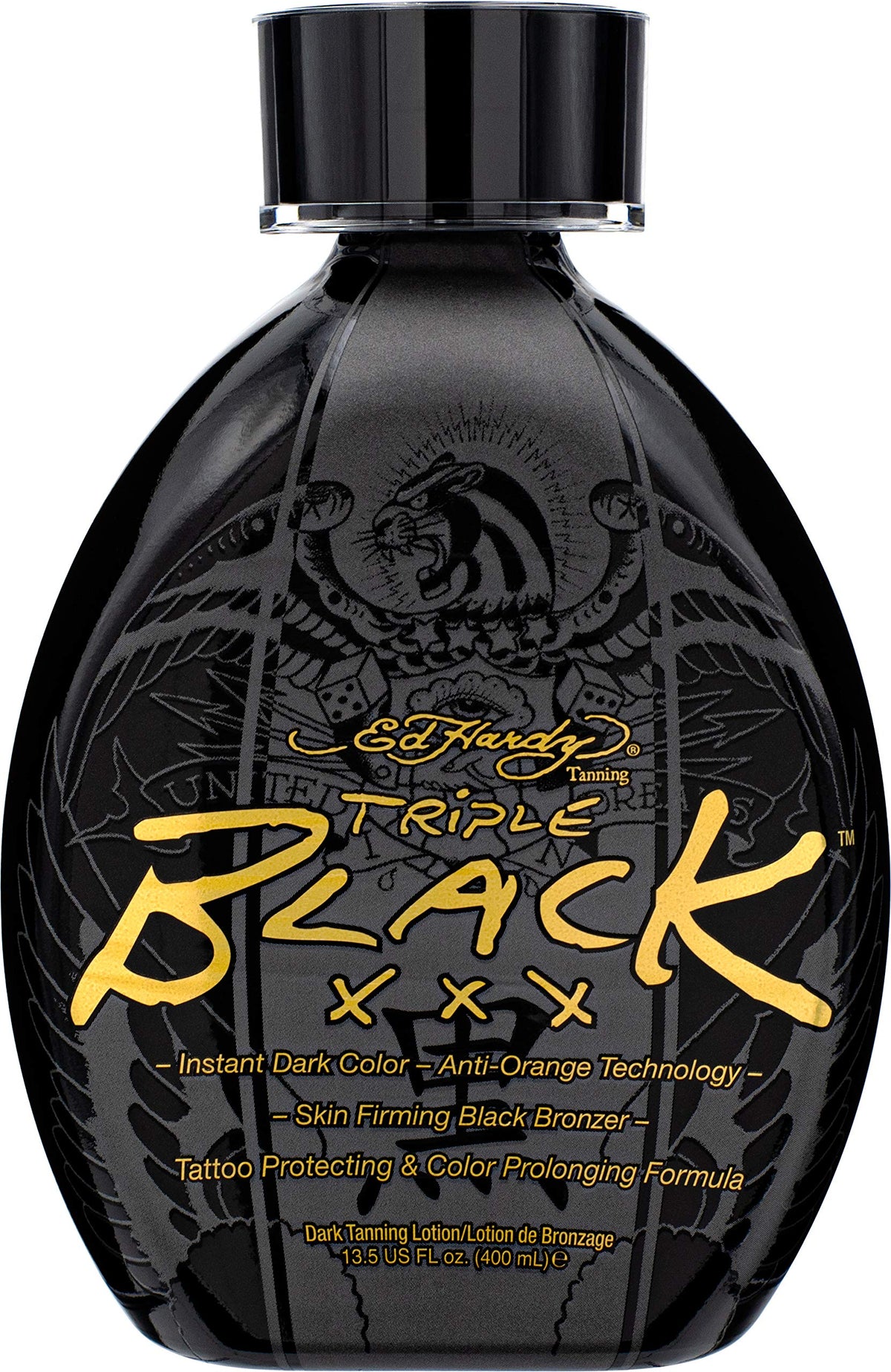 ED HARDY front packaging showing product and brand for instant dark bronze