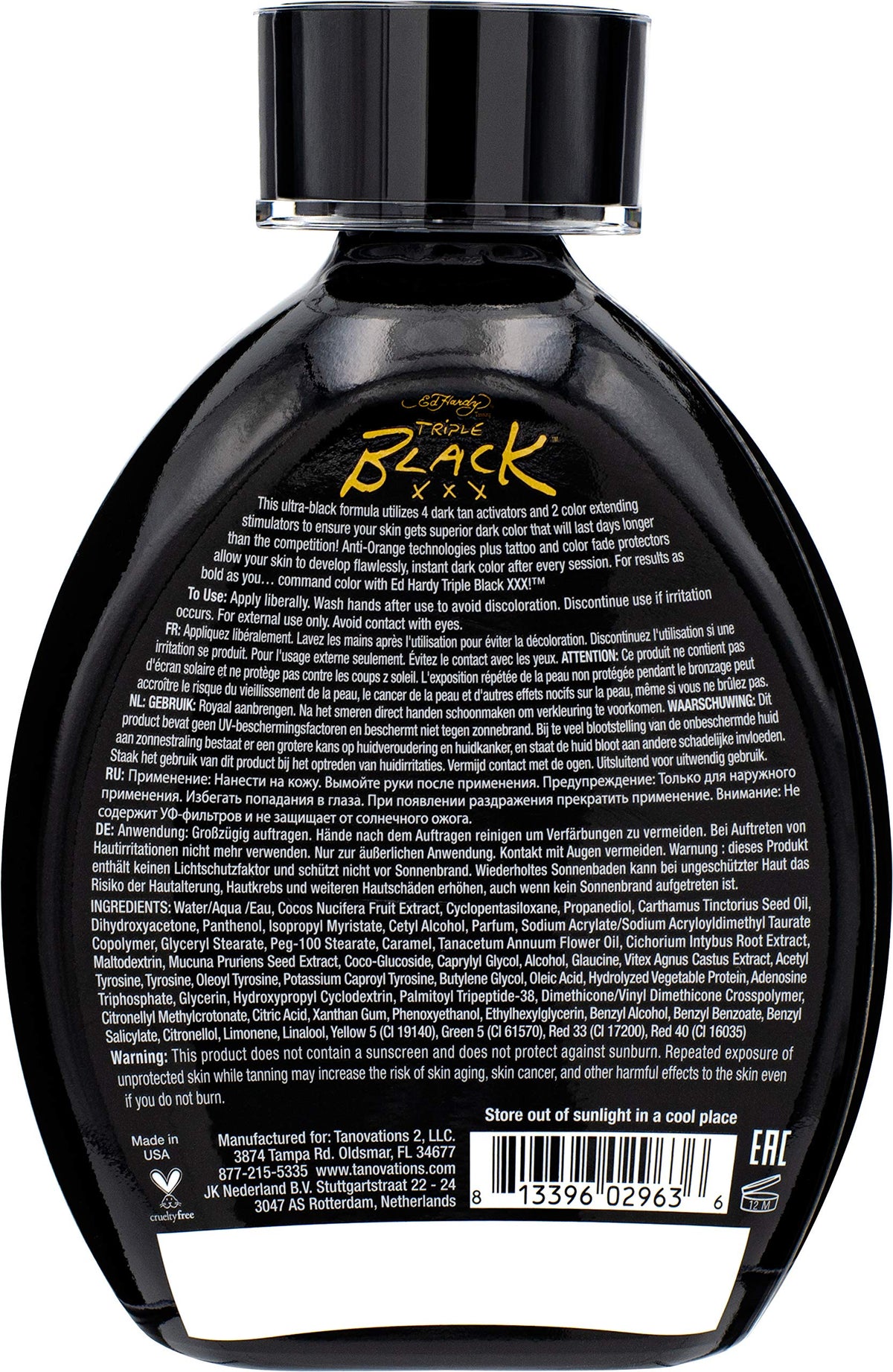 ED HARDY lotion texture close-up demonstrating smooth silicone glide and rich color