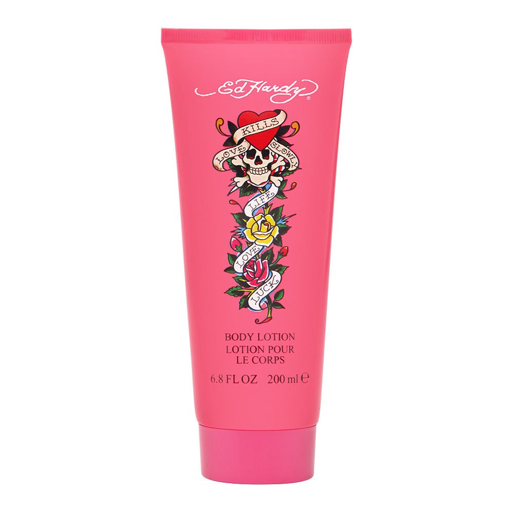 Ed Hardy bottle front view showing Christian Audigier branding and designer packaging benefit