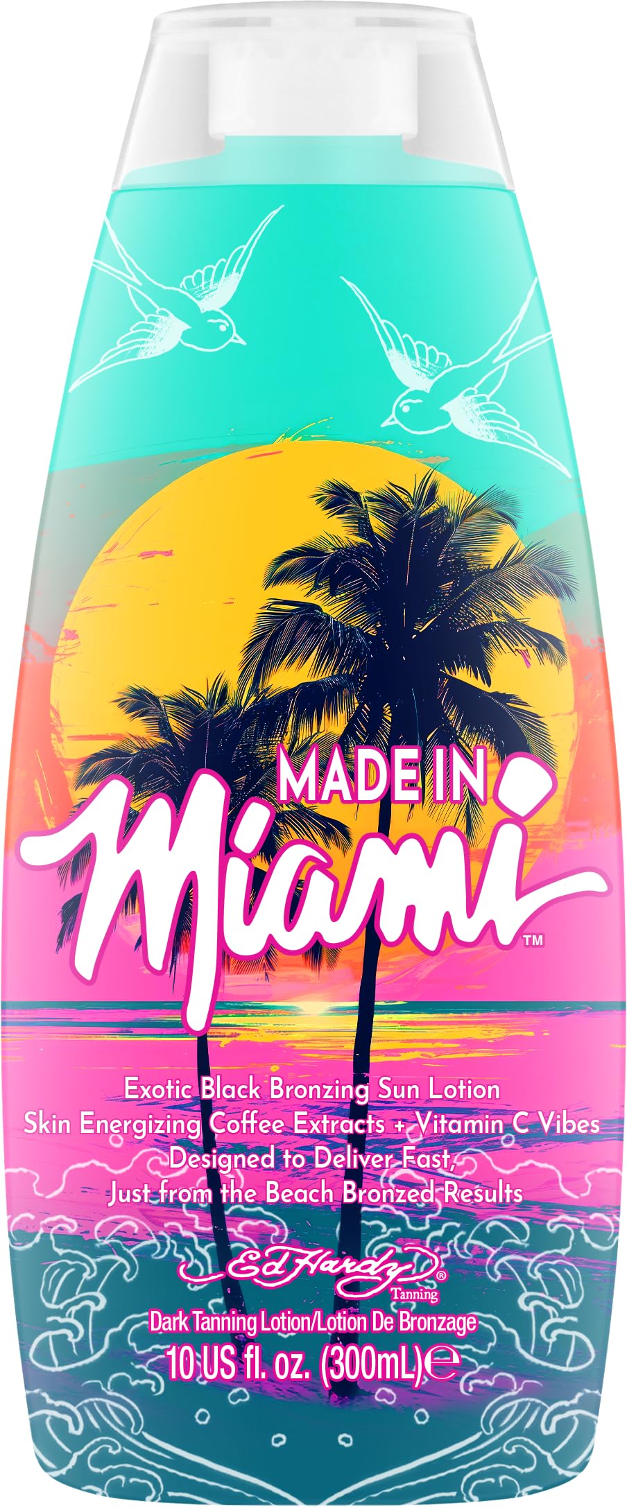 ED HARDY bottle front view showing label and deep bronzing promise