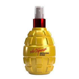Eda Taşpınar front bottle shot showing bronzing oil packaging benefit: easy identification