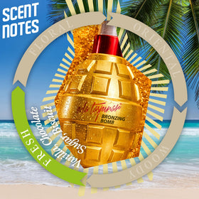 Eda Taşpınar spray action delivering even mist for quick bronzing application benefit