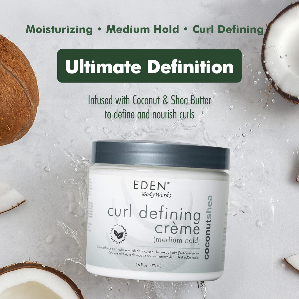 EDEN BodyWorks hand applying creme to palm demonstrating easy spreadability and control