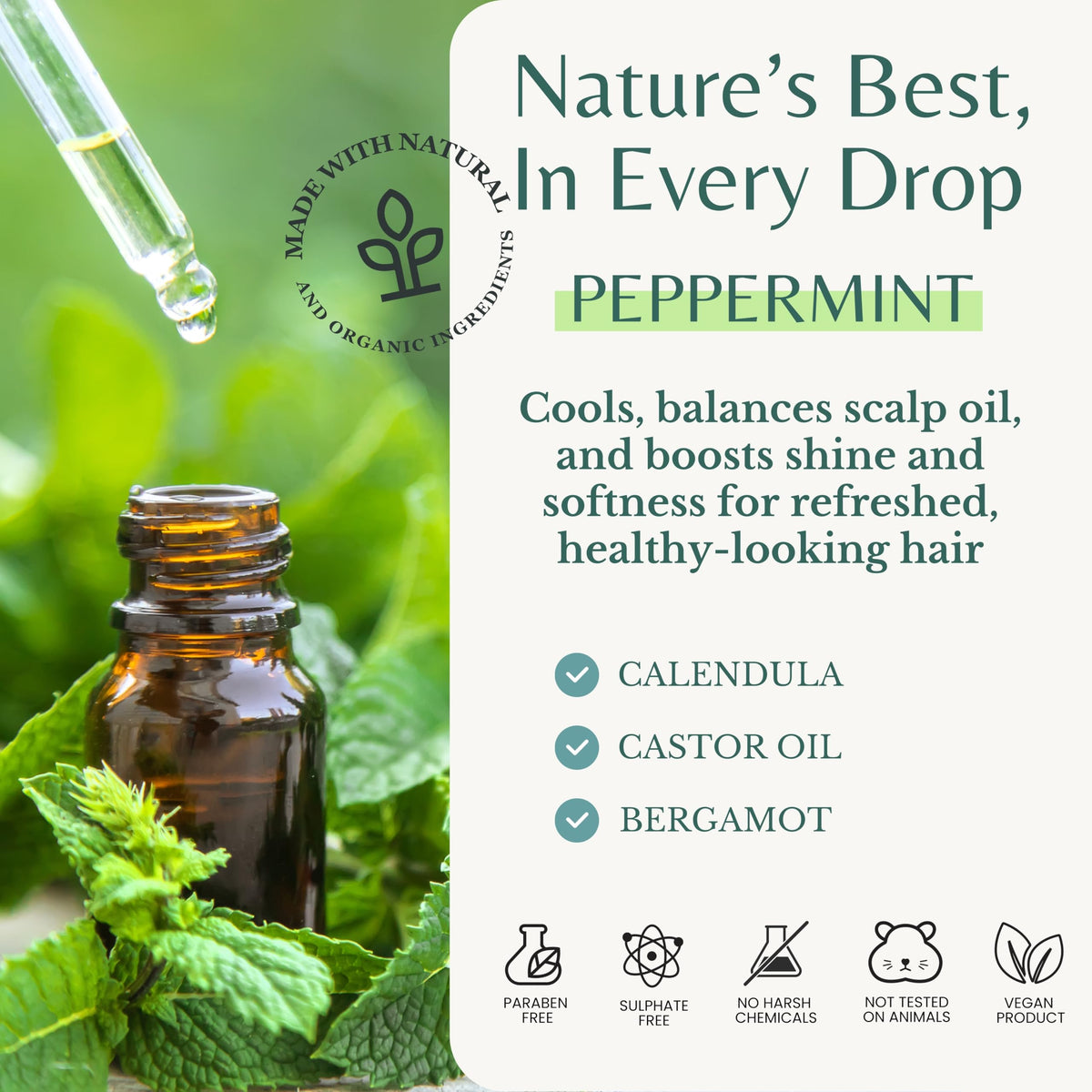 EDENIKA BOTANICALS shampoo applied to wet hair showing scalp cleansing
