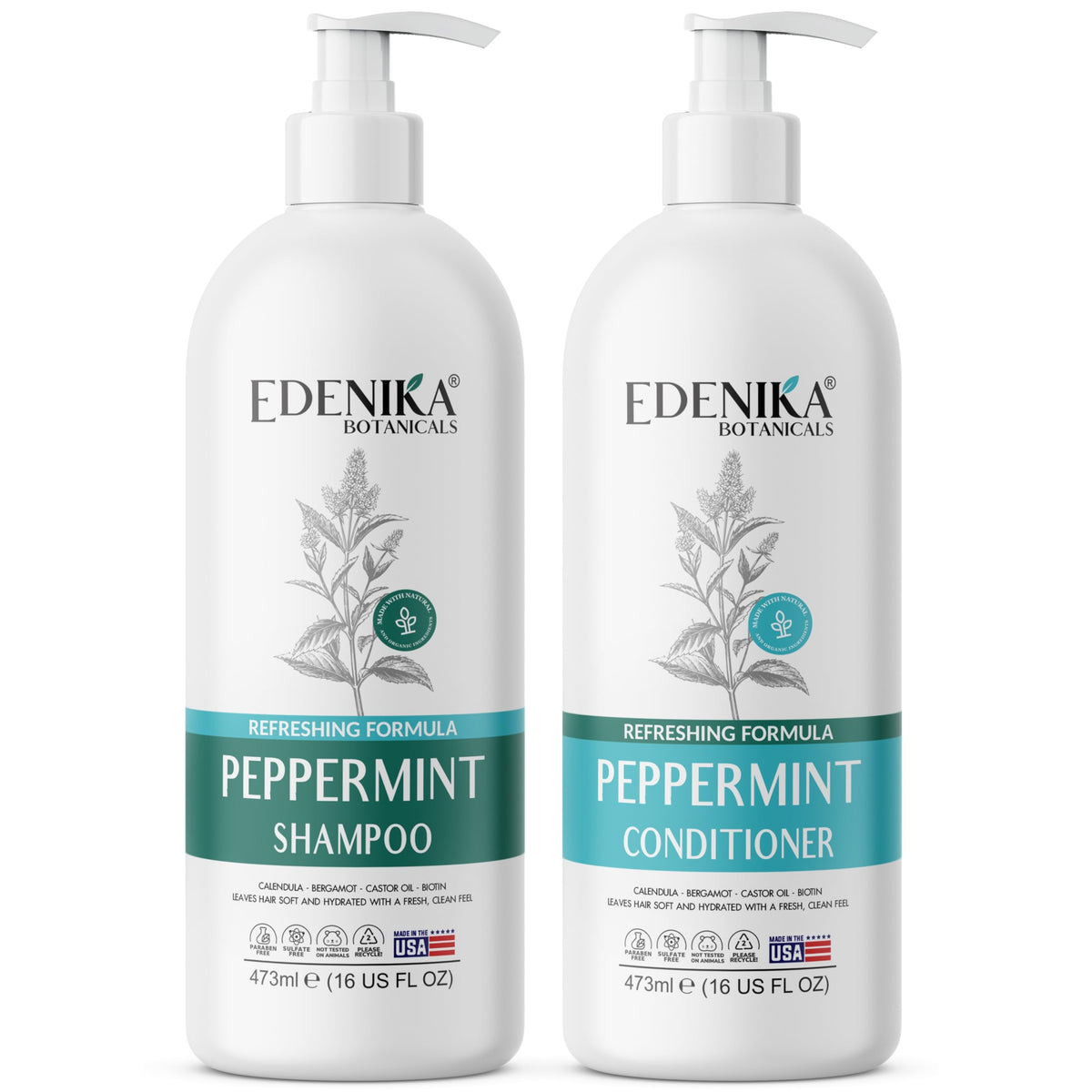 EDENIKA BOTANICALS ingredients label close-up showing castor oil and biotin