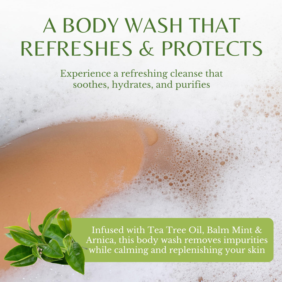 EDENIKA BOTANICALS label close-up highlighting tea tree and organic claims