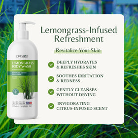 EDENIKA BOTANICALS pump close-up showing smooth gel texture for gentle cleansing