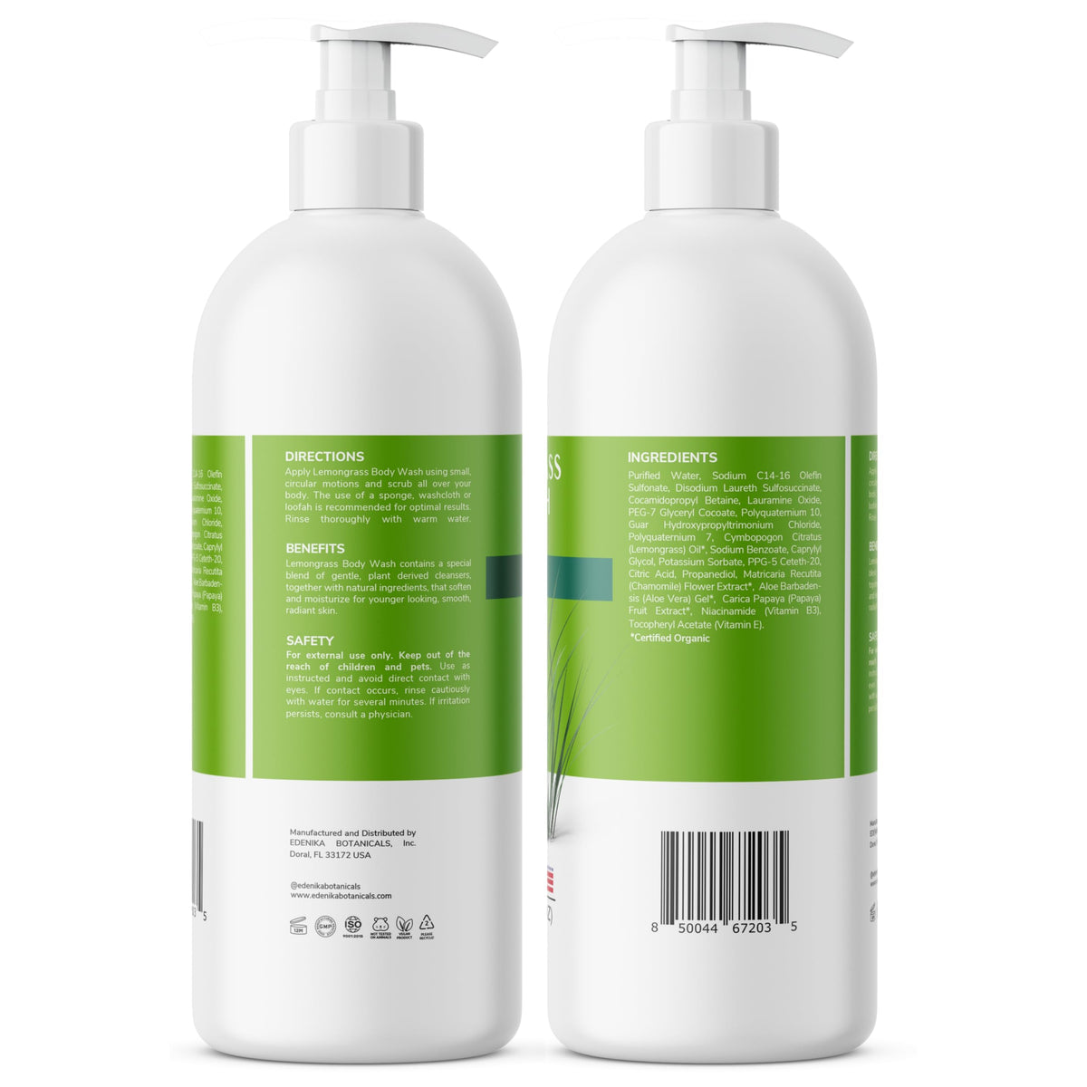 EDENIKA BOTANICALS recyclable packaging and label highlighting eco-friendly choice