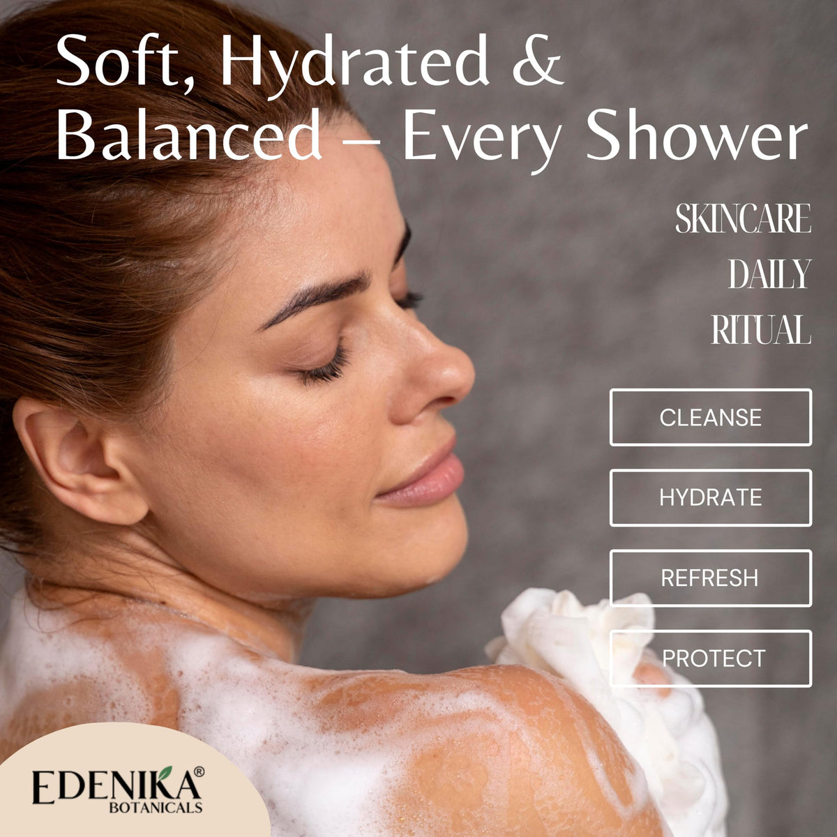 Edenika Botanicals bottle held in hand to show true size and convenient use