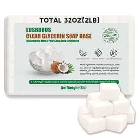 EDSRDRUS front packaging showing 2lb unscented glycerin soap base for easy crafting