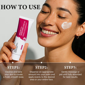 EELHOE application on cheek showing visible evening of skin tone