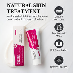 EELHOE ingredient visual with arbutin and TXA highlighting targeted brightening