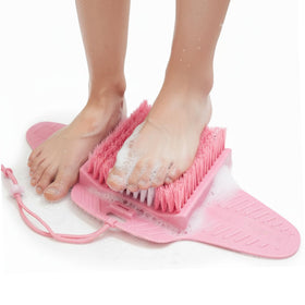 Efforest front view showing pink scrubber mat and features, highlights convenience