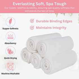 Efforest towel wrapped as hot compress on client demonstrating heat retention