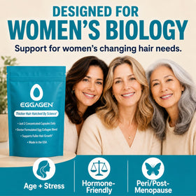 Eggagen capsules close-up highlighting pill shape and easy daily dosing