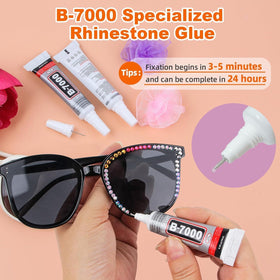 EGKamh three B7000 glue tubes with tweezer and pickup pen for precise bonding