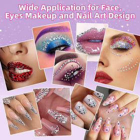 EGKamh rhinestones on nail art detail, showing small-scale precision and sparkle