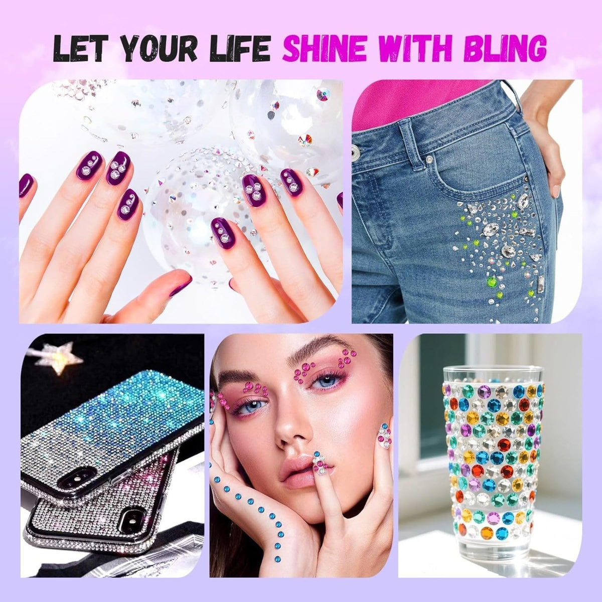 EGKamh nail art application with gems for detailed embellishment