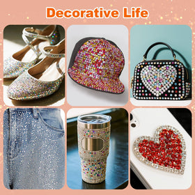 EGKamh rhinestones applied to jeans adding durable decorative sparkle