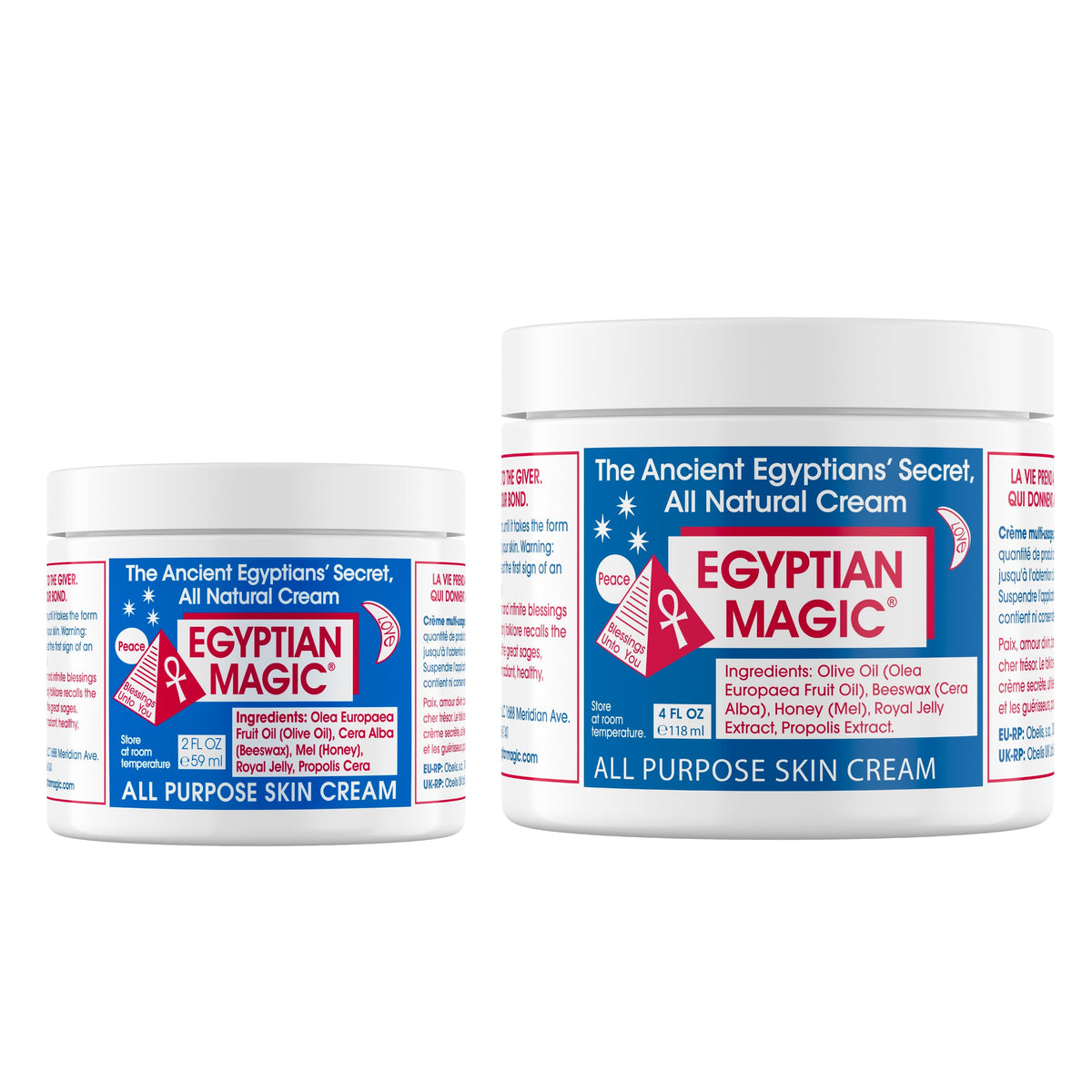 Egyptian Magic front packaging showing dual jar sizes and brand clarity