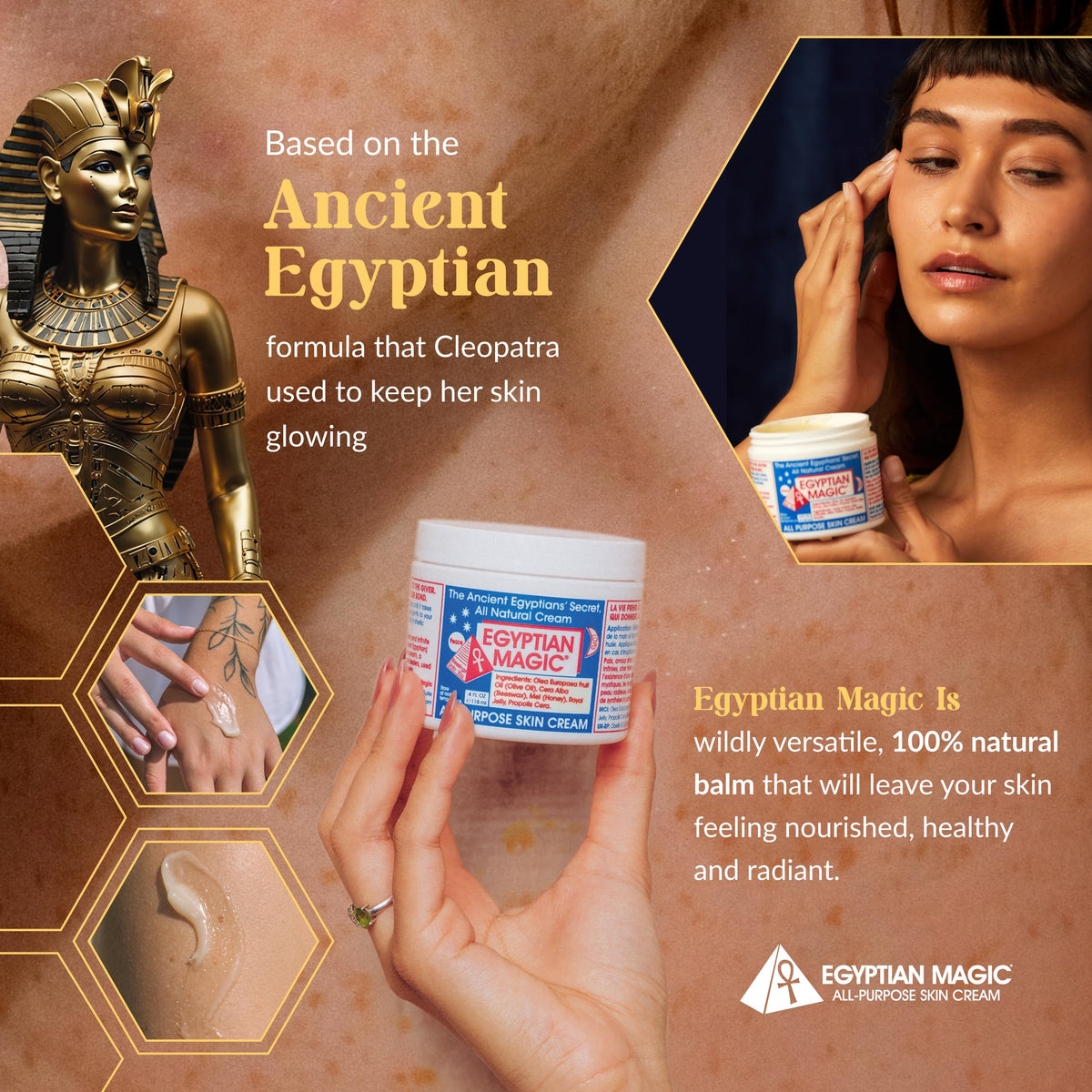 Egyptian Magic open jar close-up revealing smooth texture and nourishing consistency