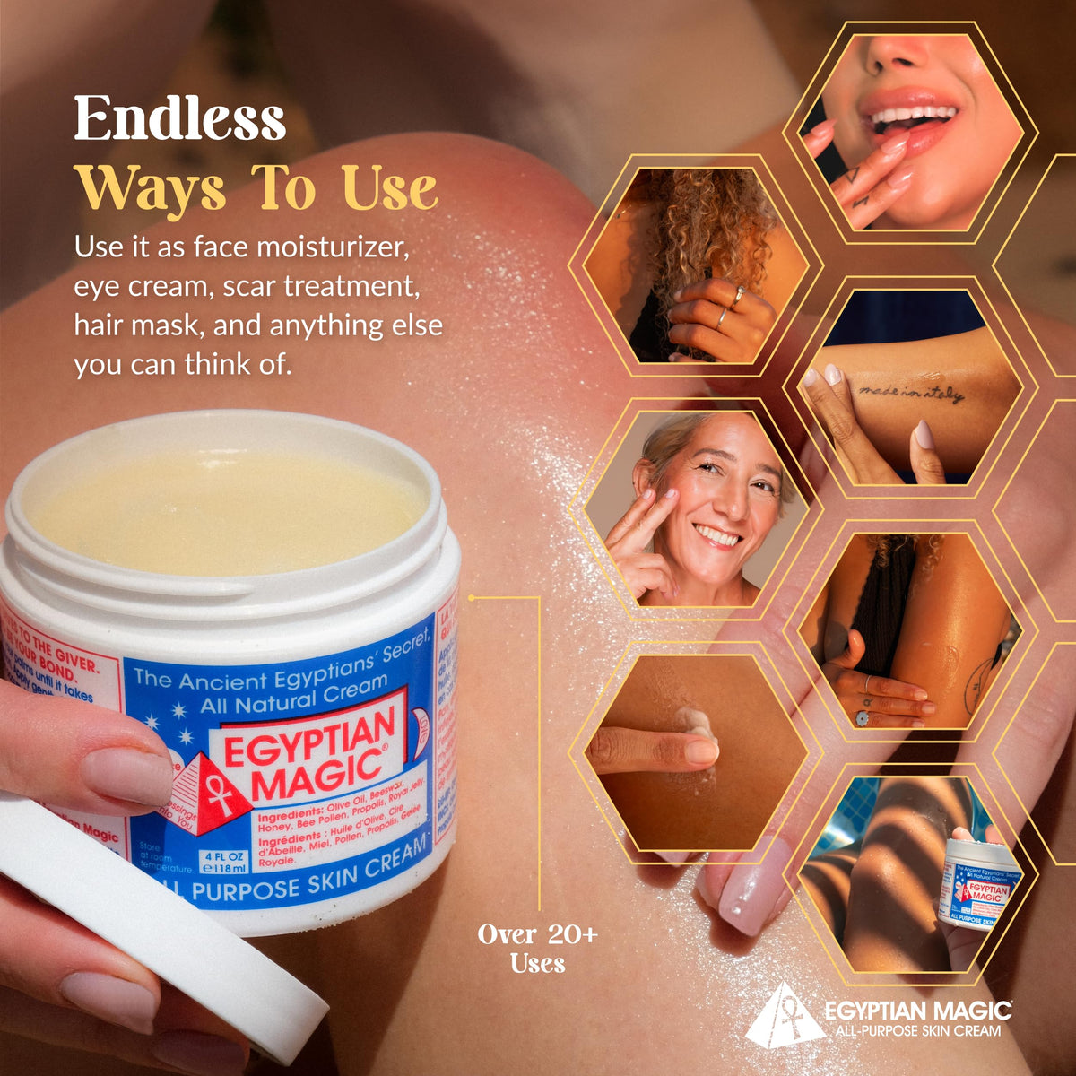 Egyptian Magic applied to healed tattoo to maintain color and skin suppleness