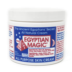 Egyptian Magic 4oz jar inside a travel bag for on-the-go skin protection