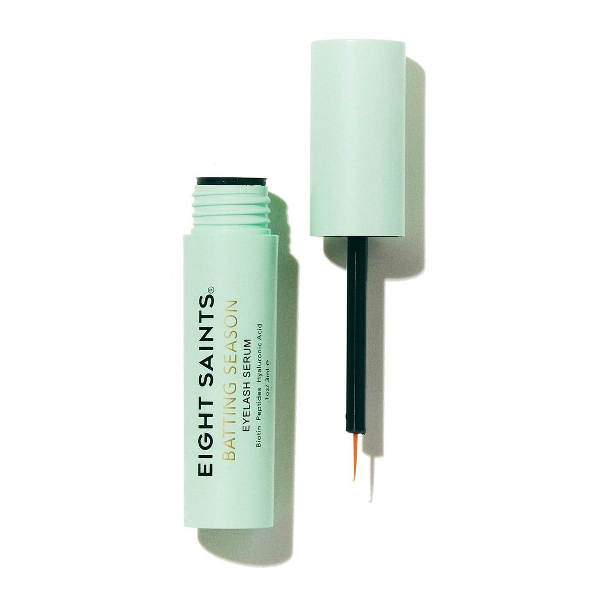 Eight Saints bottle front packaging showing compact travel-friendly design and clarity