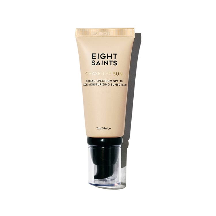 Eight Saints front packaging showing SPF 30 and dewy finish benefit